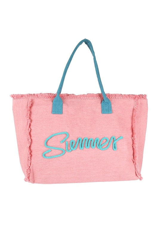 Summer Large Canvas Fringe Tote